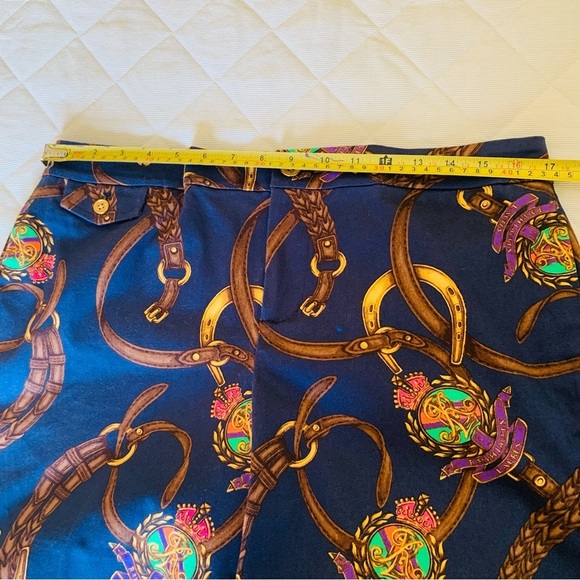 Ralph Lauren dark navy cotton shorts with Equestrian polo horse mallet print 10 - Picture 15 of 16